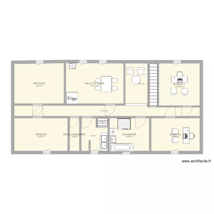 Micro Cr&egrave;che Kiamondoudou Osny 1er &eacute;tage. Plan de 