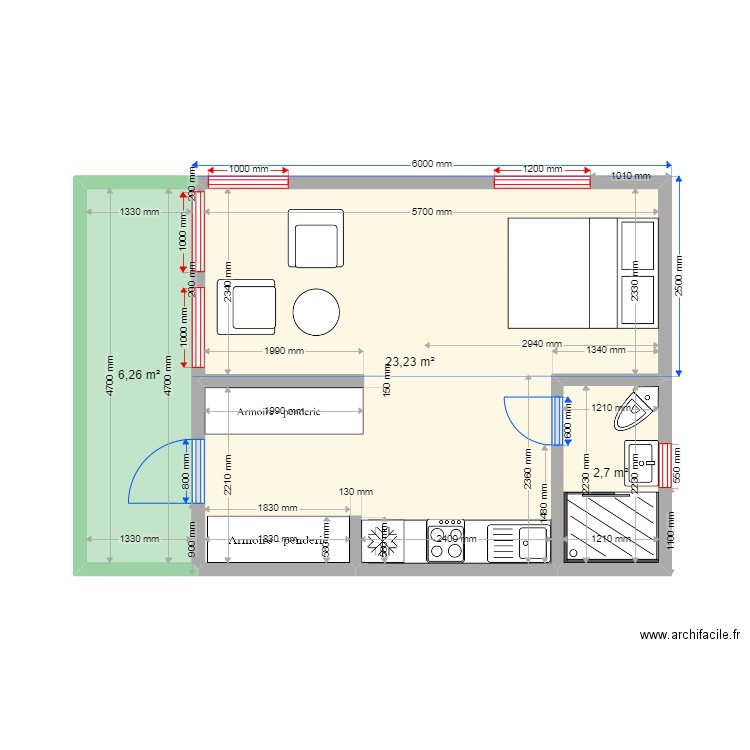 DOUBLE SQUARE 30М²(2). Plan de 0 pièce et 0 m2