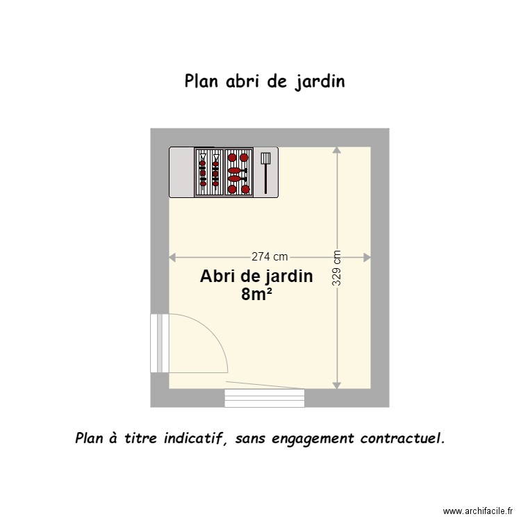 Ecoles abri de jardin. Plan de 0 pièce et 0 m2