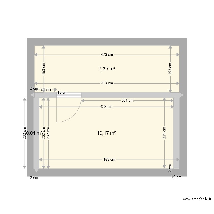 35 . Plan de 3 pièces et 17 m2