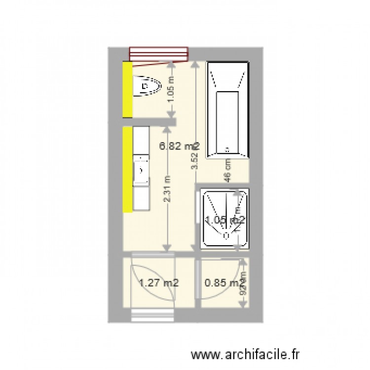 Salle de bain. Plan de 0 pièce et 0 m2