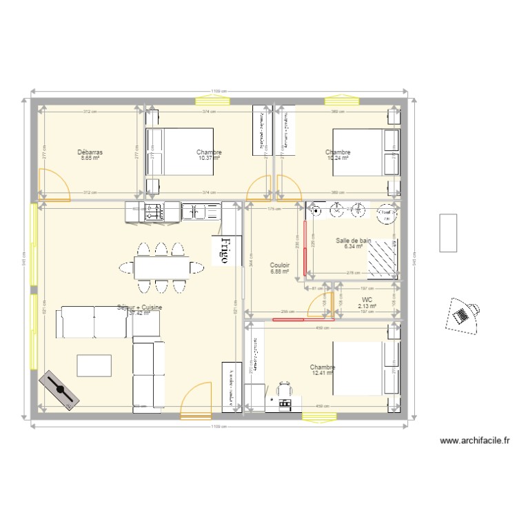 La Gueriniere meubl&eacute;. Plan de 0 pièce et 0 m2