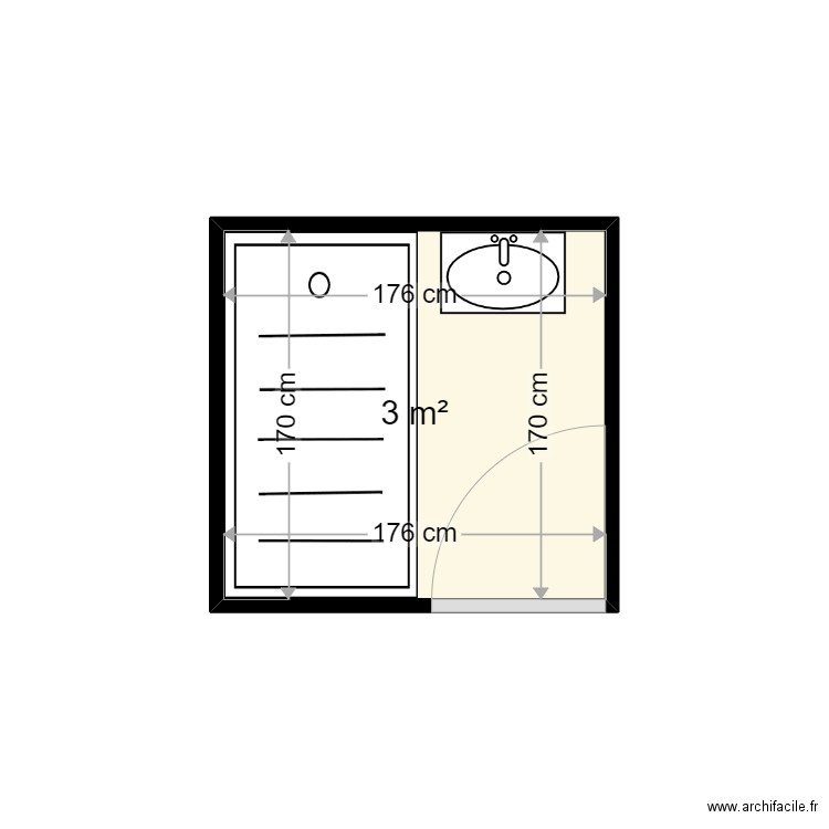 LERICHE MICHELE . Plan de 1 pièce et 3 m2