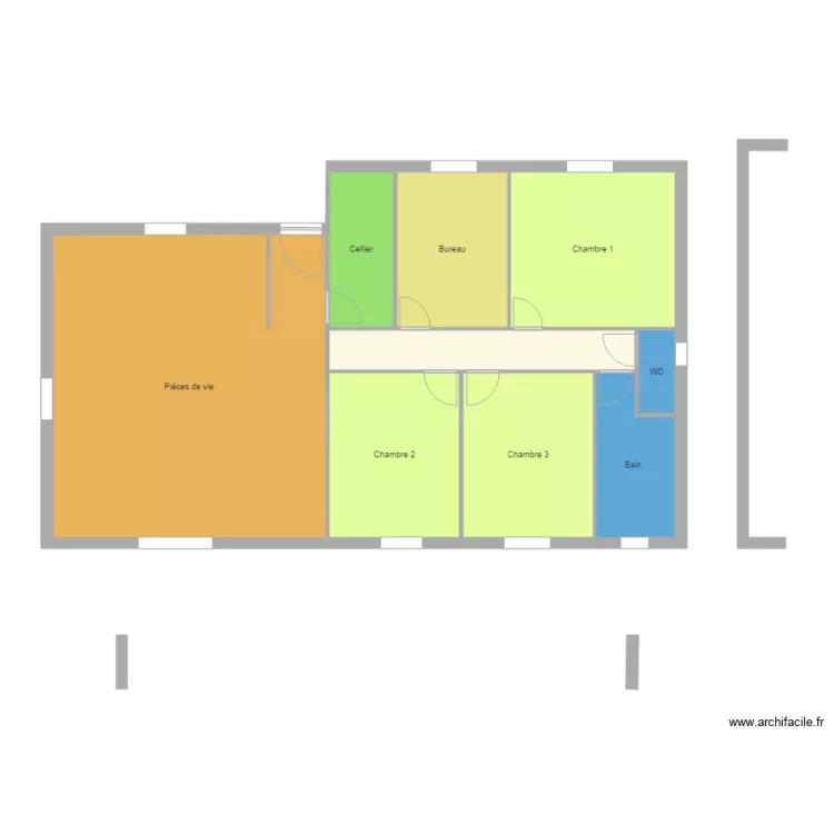 LORIE 4 bureau. Plan de 