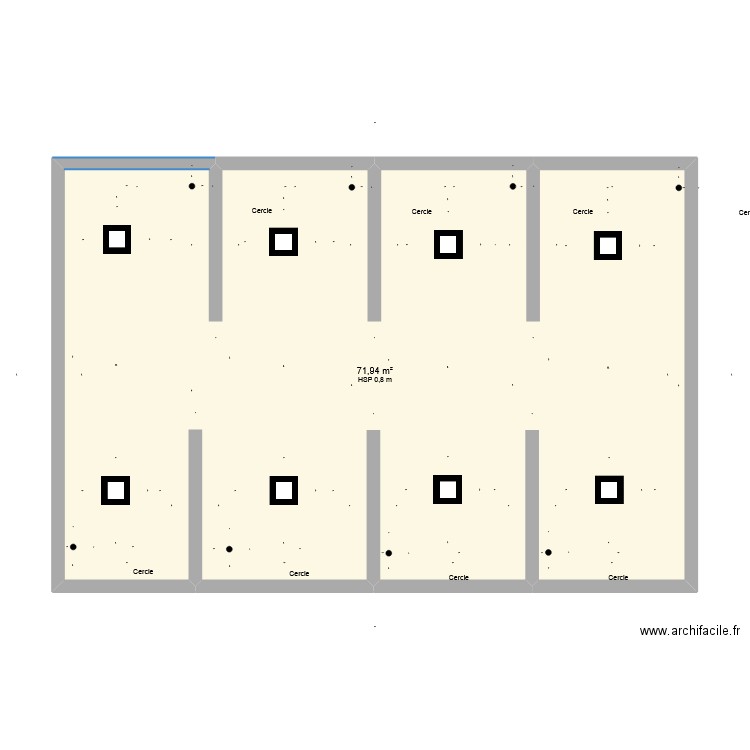 etancheur. Plan de 1 pièce et 72 m2