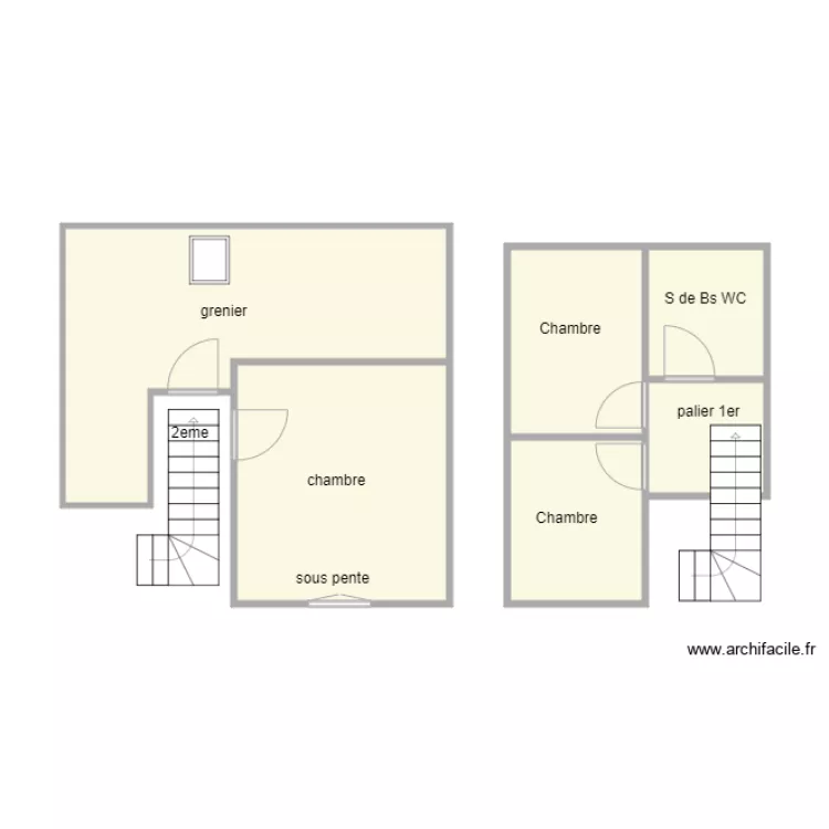 Leonard Milly &eacute;tages. Plan de 