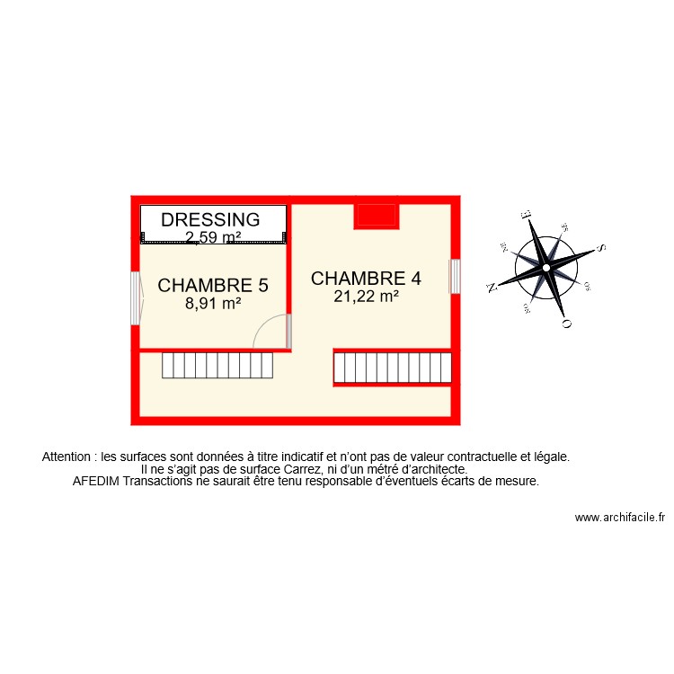 BI 8234 ETAGE 2. Plan de 5 pièces et 35 m2