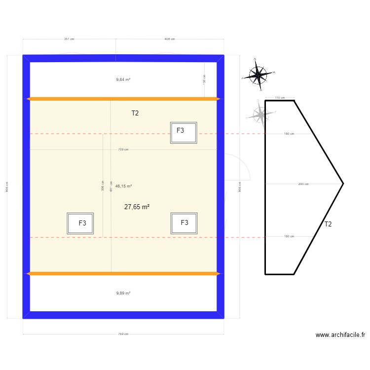 FENEUL. Plan de 10 pièces et 130 m2