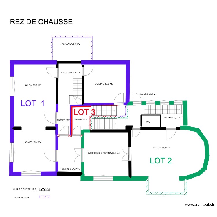 REZ DE CHAUSSE KEES avec CONSTRUCTION . Plan de 0 pièce et 0 m2