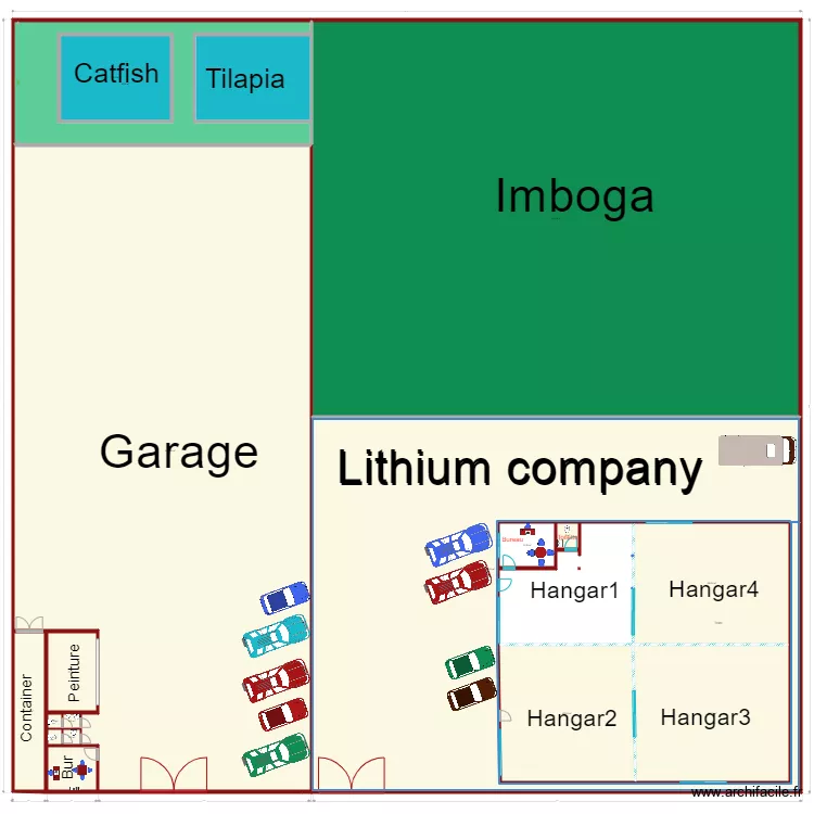 Quartier industriel partition. Plan de 