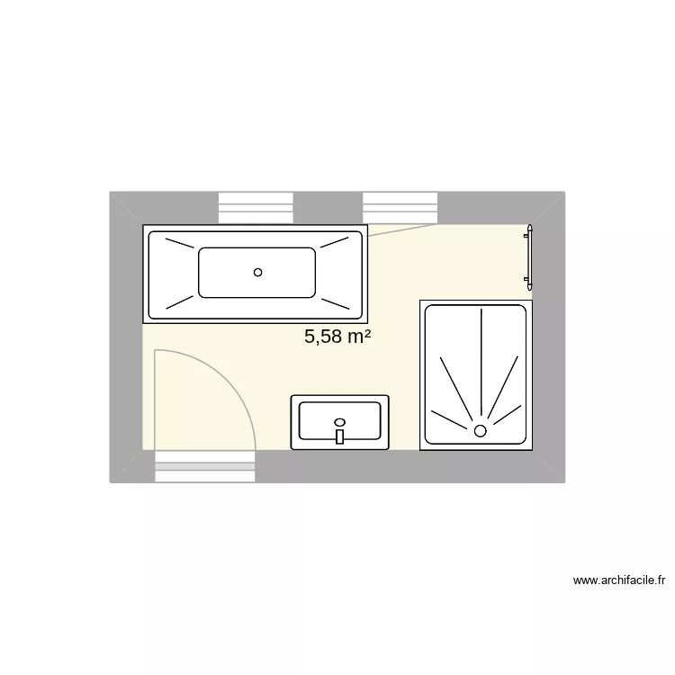 Salle de bain 1. Plan de 