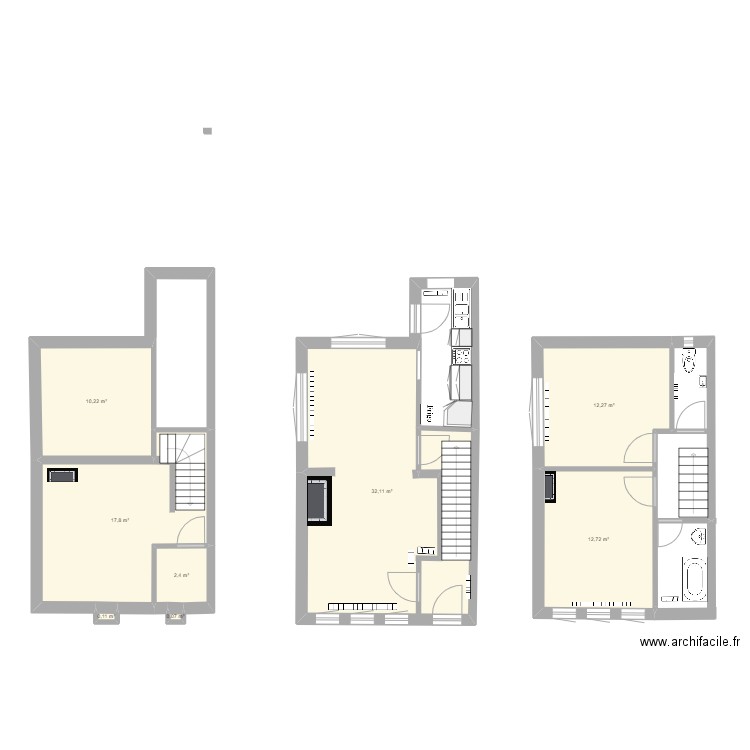 alice 1. Plan de 8 pièces et 88 m2