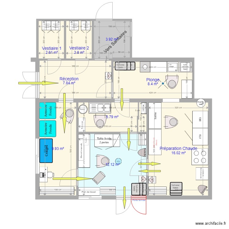 Mazerolles 004 circuits. Plan de 9 pièces et 70 m2