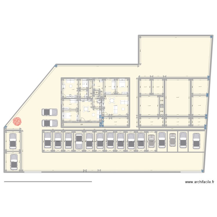 Projet Villelaure V3. Plan de 34 pièces et 1426 m2