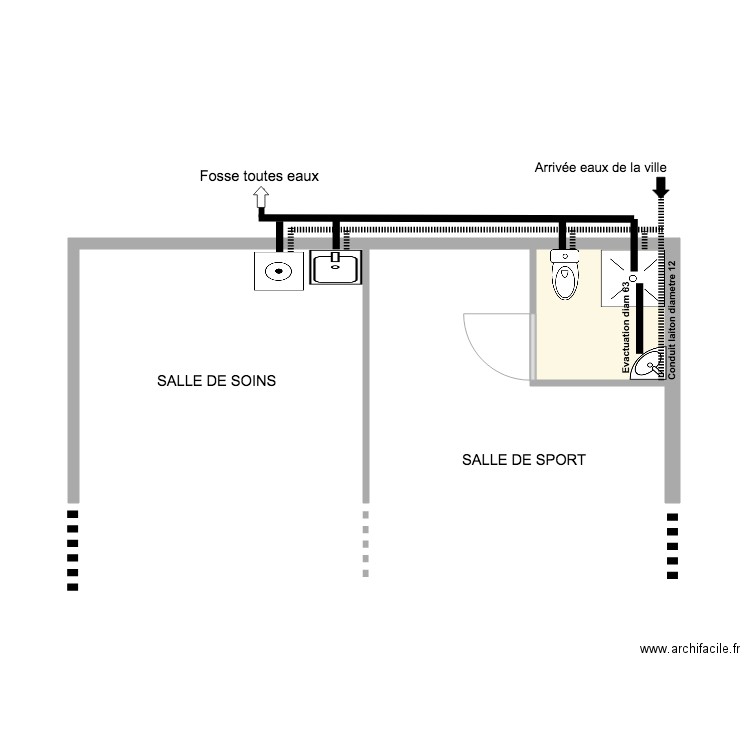 plan plomberie cabinet Papenoo. Plan de 0 pièce et 0 m2