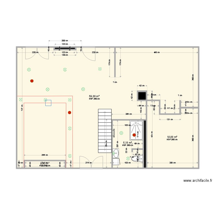 salle a manger. Plan de 7 pièces et 78 m2