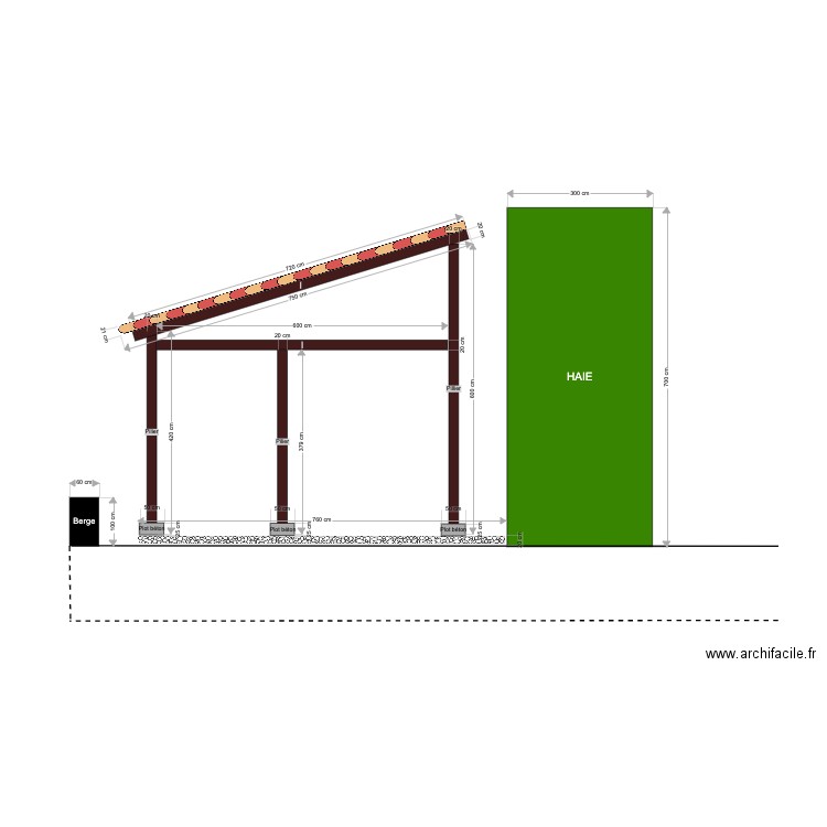 Plan de coupe Abri. Plan de 0 pièce et 0 m2