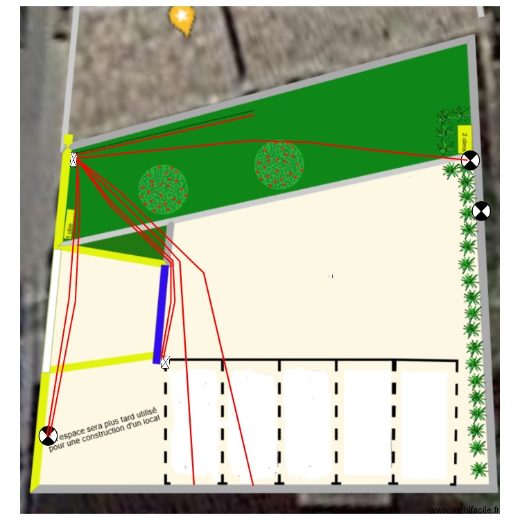 plan elec parking alim générale + portail + bornes charge + phare mur est. Plan de 0 pièce et 0 m2