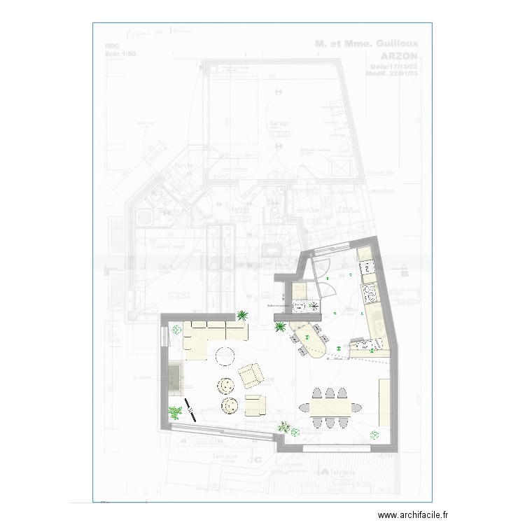 Arzon cuisine salon v19b. Plan de 0 pièce et 0 m2