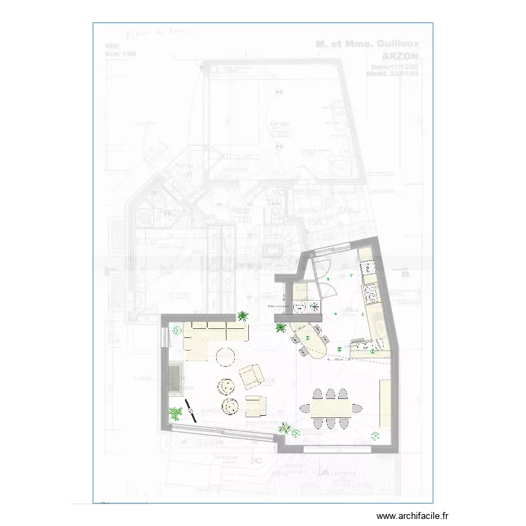 Arzon cuisine salon v19b. Plan de 