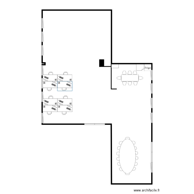 Bureau au propre début. Plan de 0 pièce et 0 m2