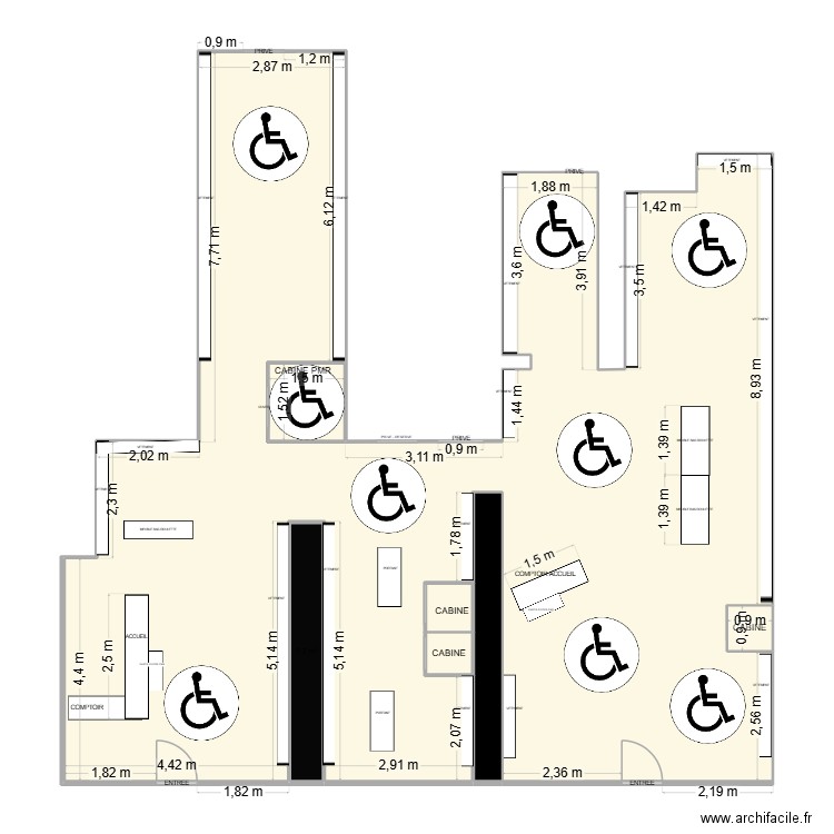GDS. Plan de 7 pièces et 139 m2