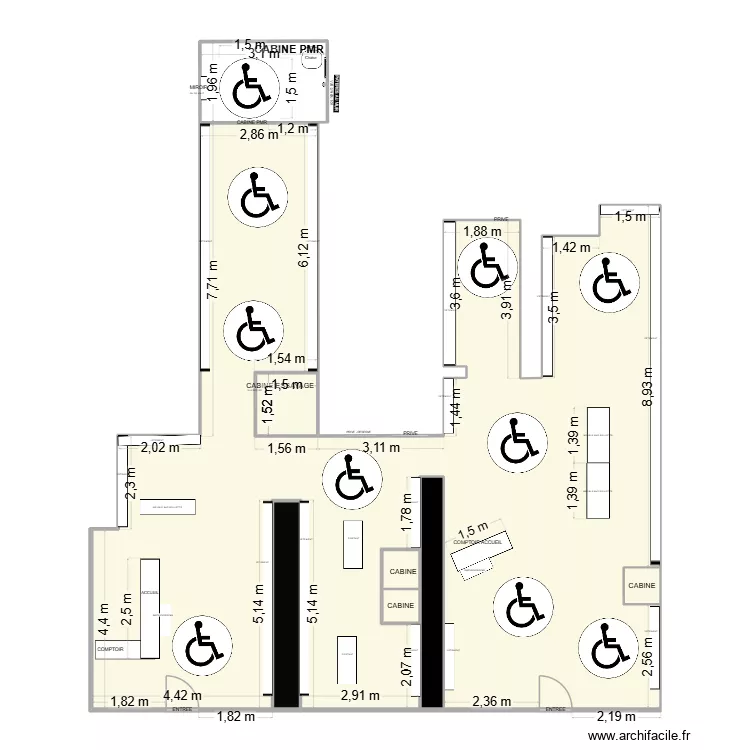 GDS. Plan de 7 pièces et 139 m²
