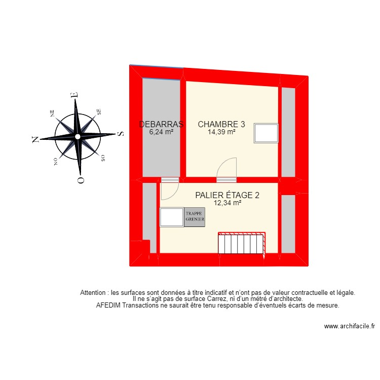 BI 12411. Plan de 35 pièces et 167 m2