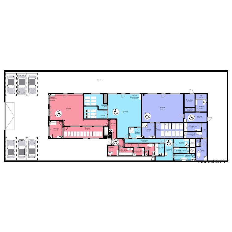 91 MONTGERON PROJET 13 Mercure V2 090622 Arl. Plan de 38 pièces et 910 m2