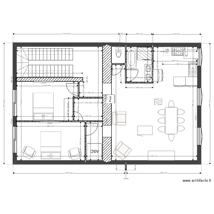 sdb modif 15. Plan de 4 pièces et 87 m2