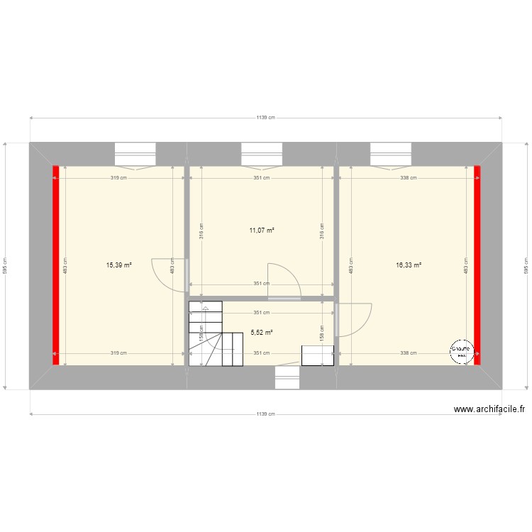 ACEDO ETAGE. Plan de 4 pièces et 48 m2