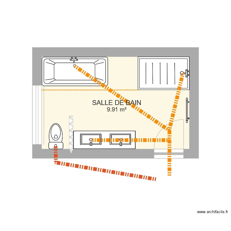 SALLE DE BAIN . Plan de 0 pièce et 0 m2