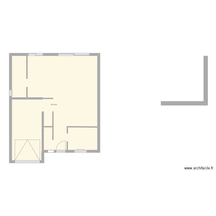 Nozay R+1 BIS. Plan de 1 pièce et 76 m2