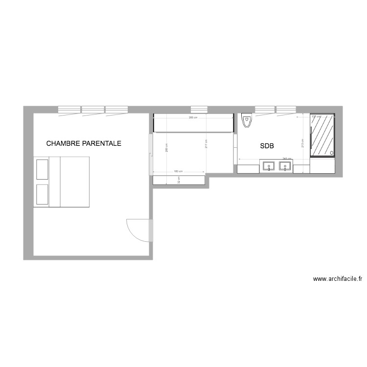 CHAMBRE PARENTALE LUXEMBOURG . Plan de 0 pièce et 0 m2