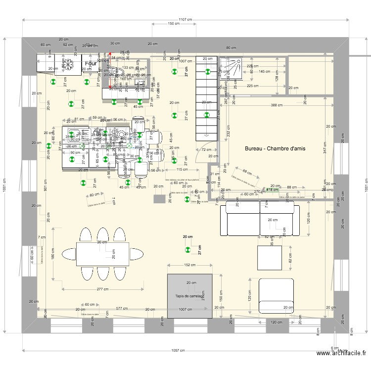 Salon new canap. Plan de 9 pièces et 231 m2