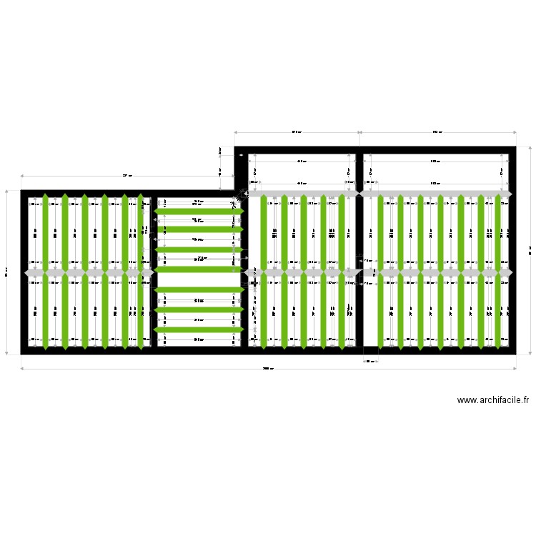 plan ossature plafond. Plan de 48 pièces et 92 m2