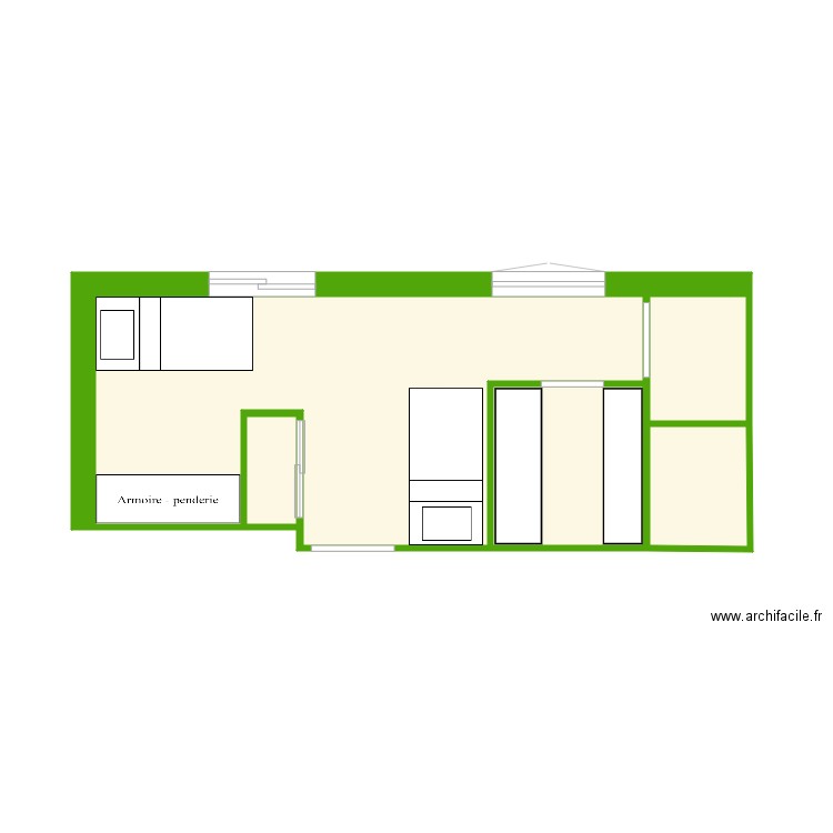 chambres jumeleés trois. Plan de 5 pièces et 22 m2