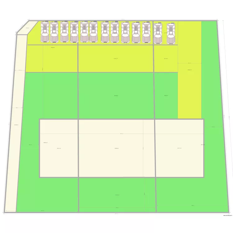 Trois parcelles au 10 indice B. Plan de 