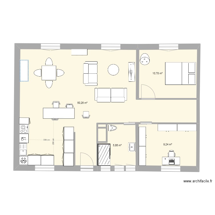 Eton1. Plan de 5 pièces et 76 m2