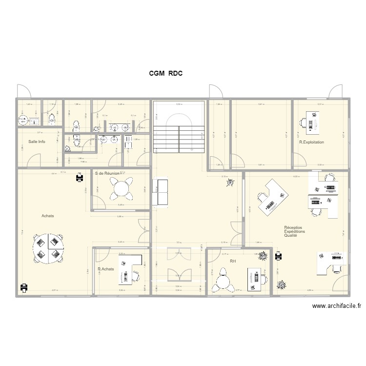 RDC CGM 2. Plan de 16 pièces et 224 m2