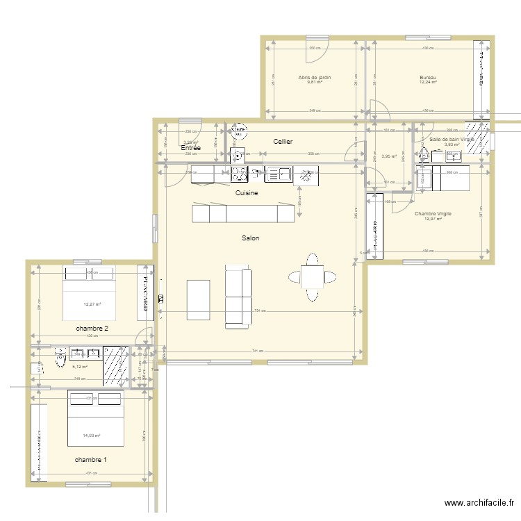 plan maison 2. Plan de 11 pièces et 1347 m2