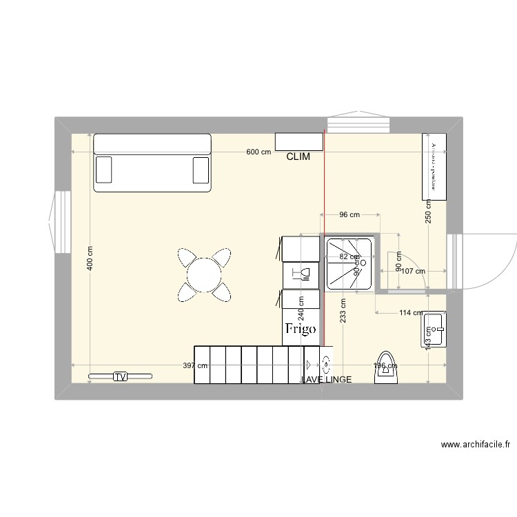 ALBAN STUDIO BOURGAREL. Plan de 2 pièces et 24 m2