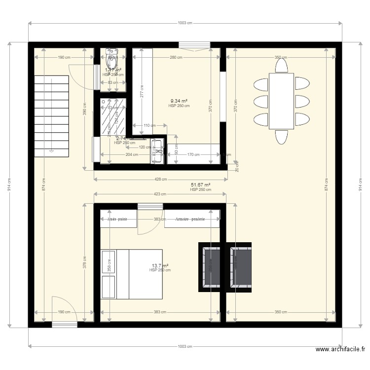 maison Chaze2. Plan de 5 pièces et 79 m2