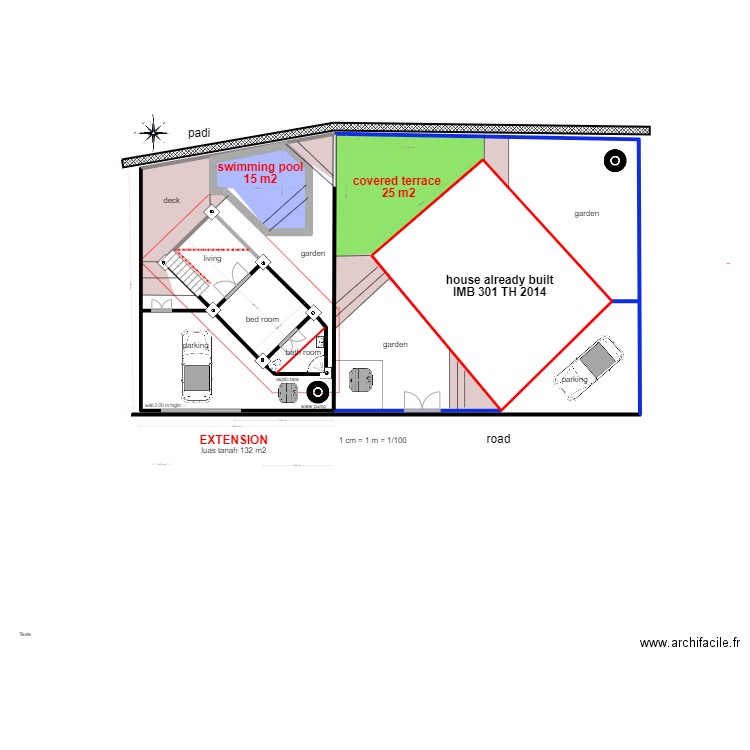 WOODEN HOUSE 2 STUDIOSPLAN IMPLANTATION . Plan de 5 pièces et 347 m2