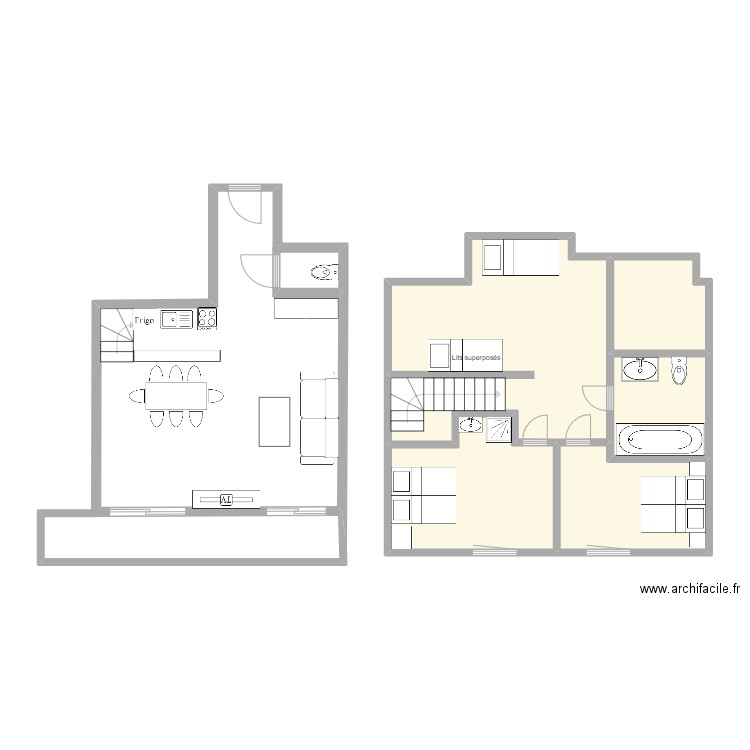 LAPC23. Plan de 5 pièces et 51 m2