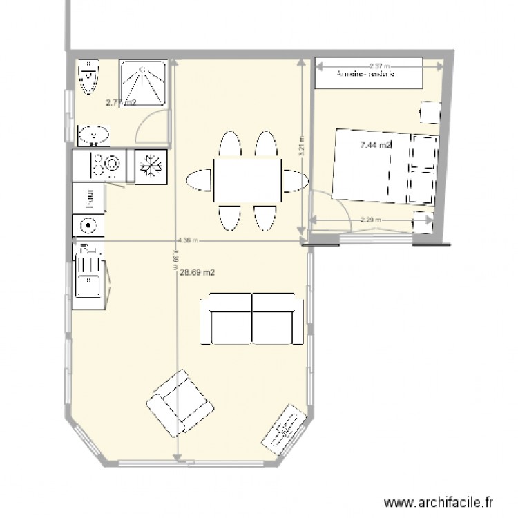 PETITE MAISON PLAN 1 CH ET VERANDAS. Plan de 0 pièce et 0 m2