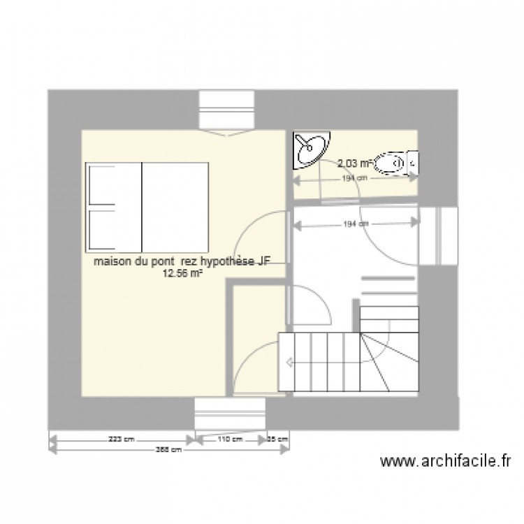 maison du pont s d b  et escalier hypothèse jf. Plan de 0 pièce et 0 m2