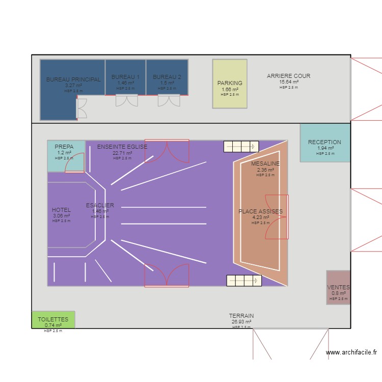 EGLISE. Plan de 0 pièce et 0 m2