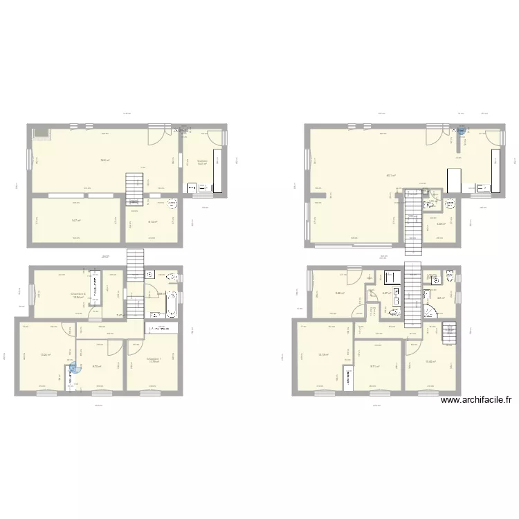 Etage actuel. Plan de 