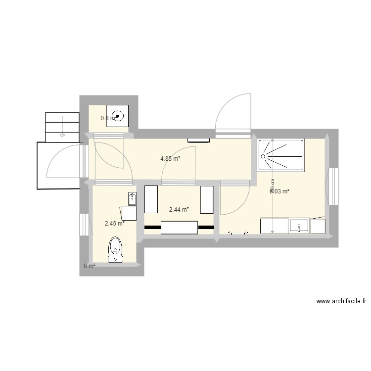 Petite pièce V2. Plan de 0 pièce et 0 m2